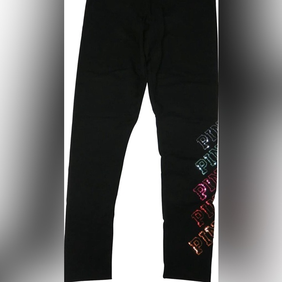 Vintage Y2K Pink Victoria secret leggings XS with rainbow rhinestones - Picture 9 of 9